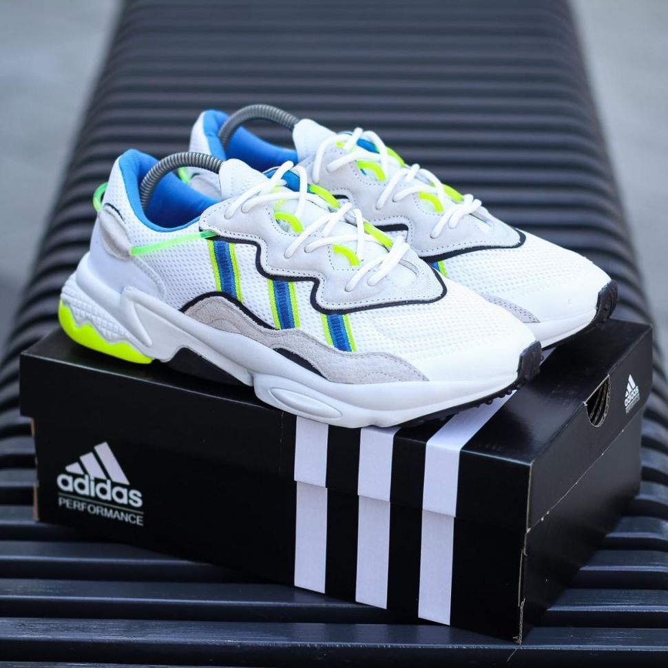 Кроссовки Adidas Ozweego White Green 8939 фото