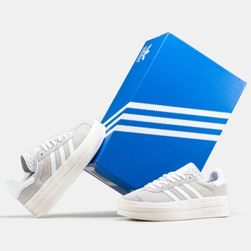 Кеды Adidas Gazelle Bold Grey White 2386 фото