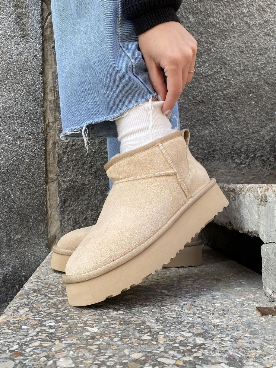 Зимние сапоги Ugg Classic Ultra Mini Platform Beige, 41