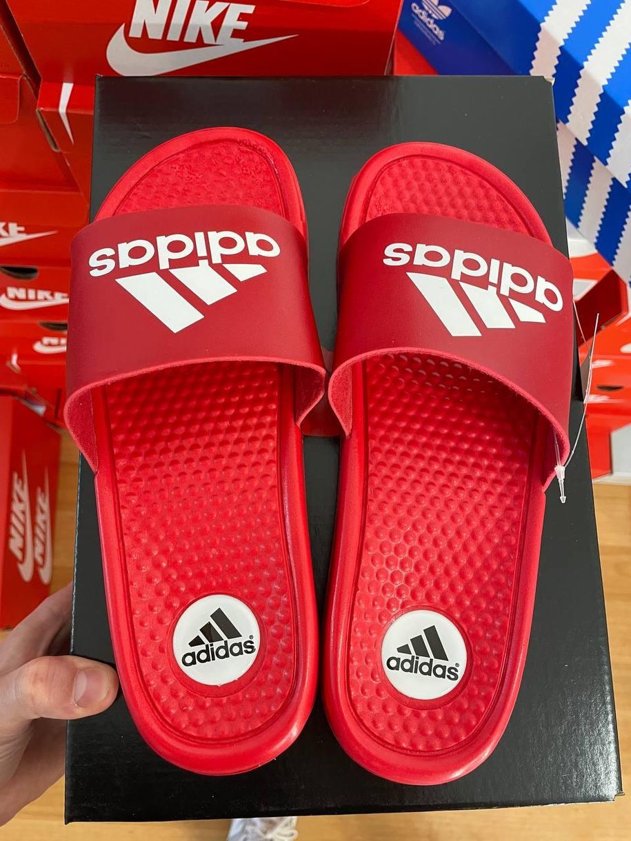 Шльопанці Adidas Red «White Logo» 3326 фото