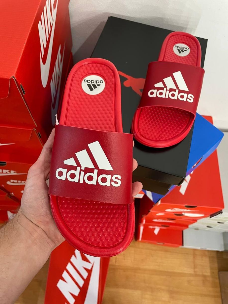 Шльопанці Adidas Red «White Logo» 3326 фото