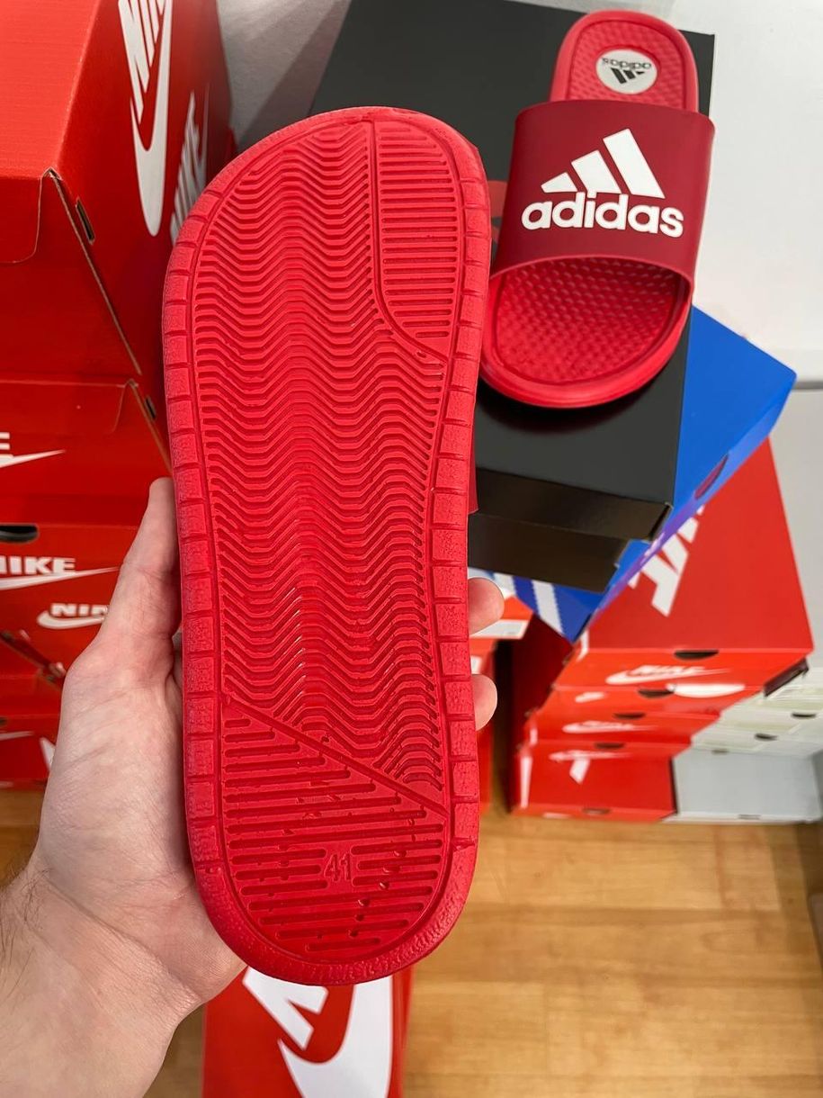 Шльопанці Adidas Red «White Logo» 3326 фото