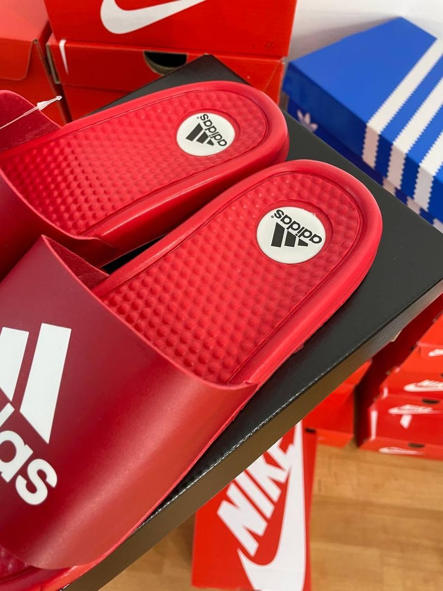 Шльопанці Adidas Red «White Logo» 3326 фото