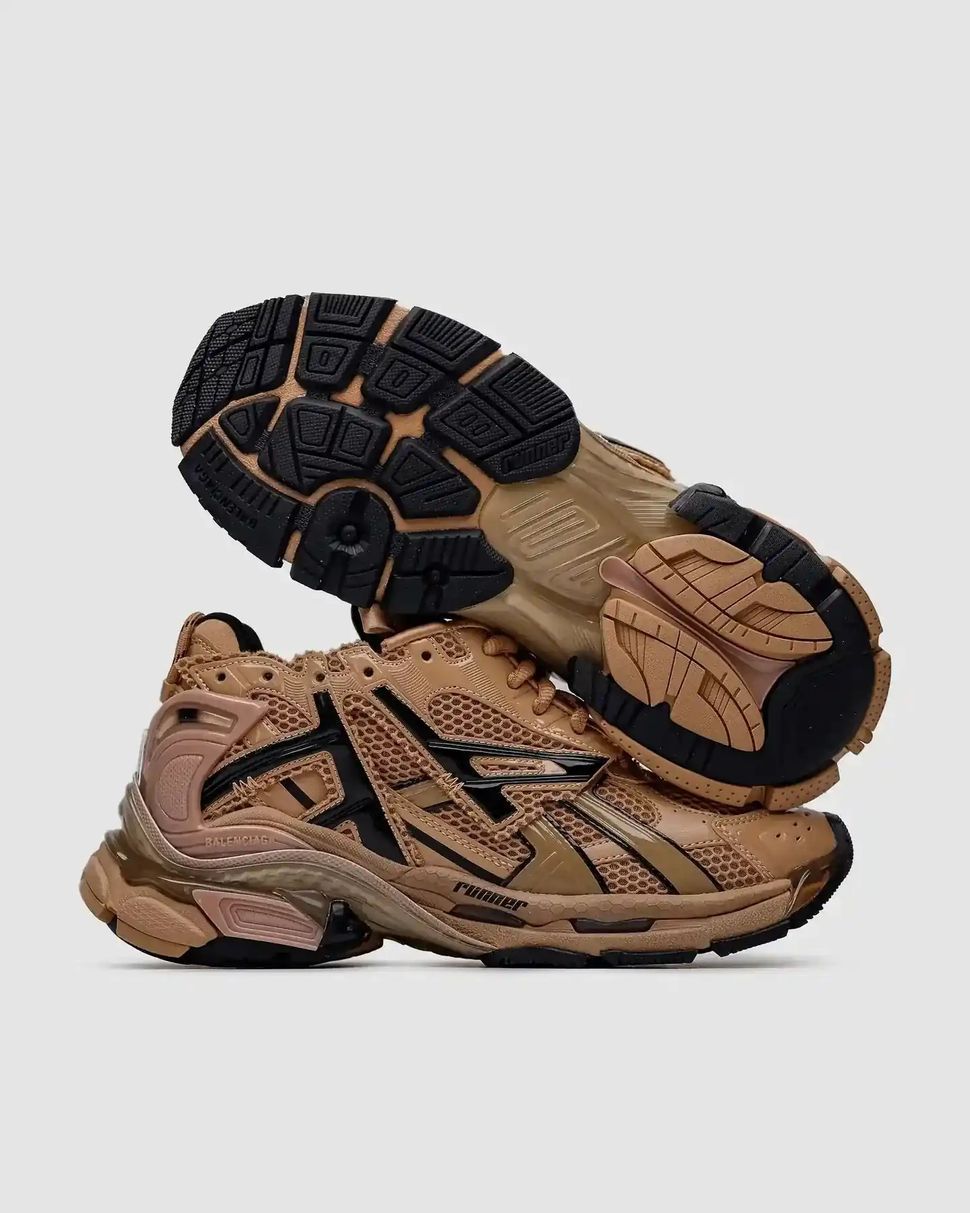 Balenciaga Runner Beige Nylon Sneakers, 36