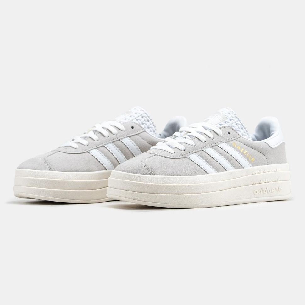 Кеды Adidas Gazelle Bold Grey White 2386 фото