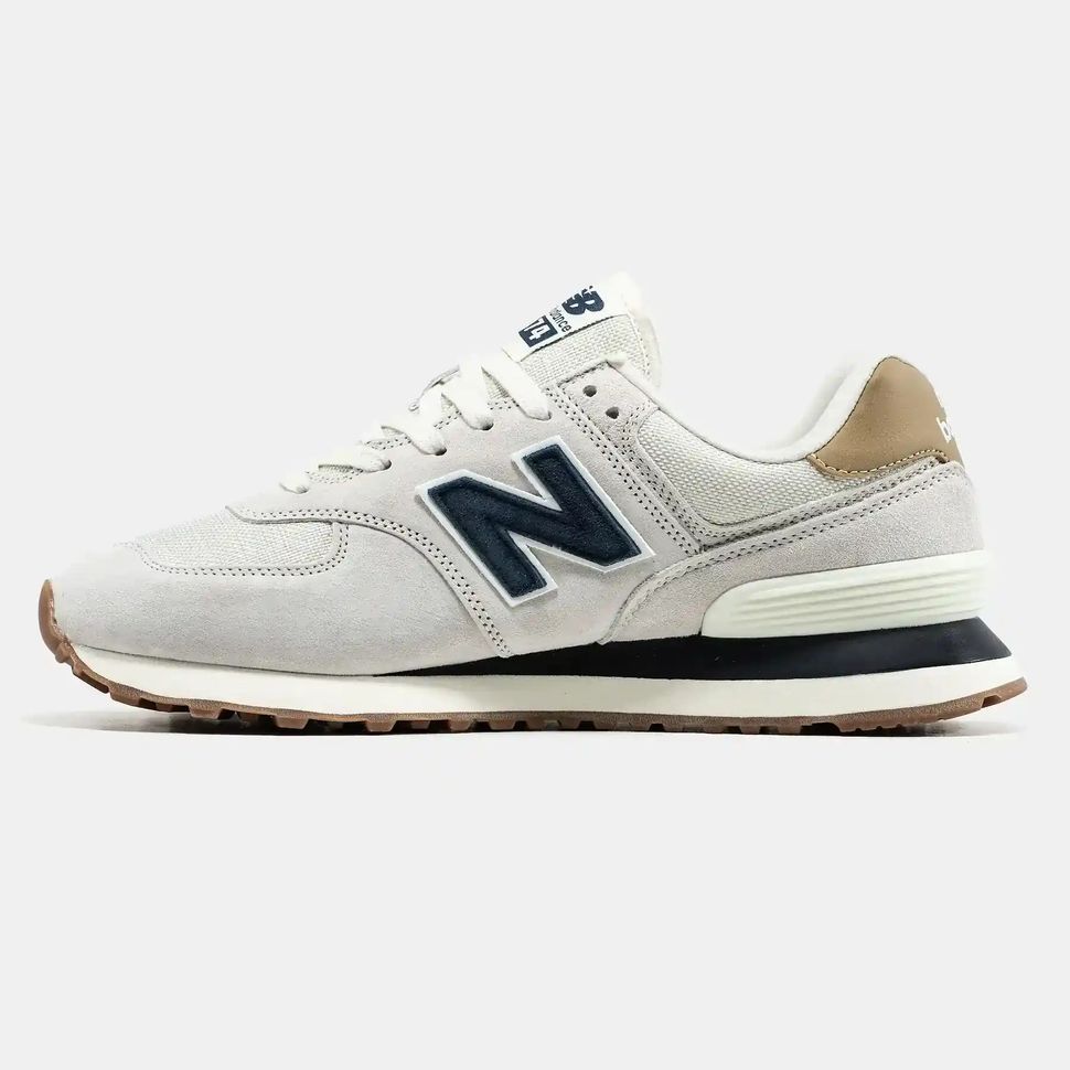 New Balance 574 Beige Navy Brown
