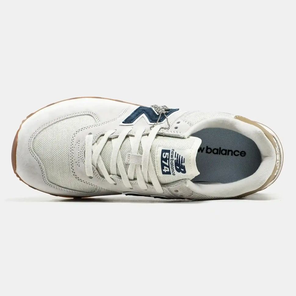 New Balance 574 Beige Navy Brown