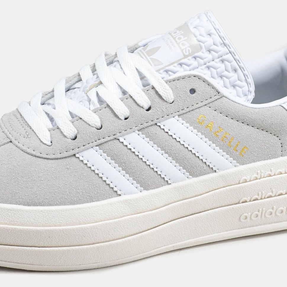 Кеды Adidas Gazelle Bold Grey White 2386 фото