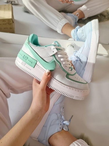 Кросівки Nike Air Force 1 SHADOW White Green 425 фото