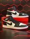 Баскетбольні кросівки Nike Air Jordan 1 Retro High Black White Red 2 7775 фото 10