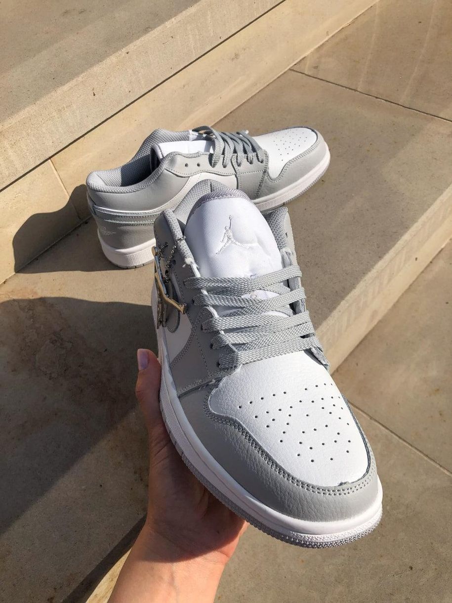 Баскетбольні кросівки Nike Air Jordan Retro 1 Low Grey White 3.0 2113 фото