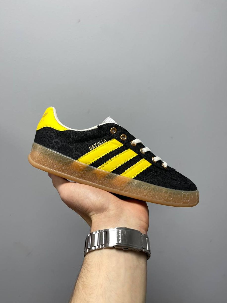 Кеди Adidas Gucci x Gazelle Black GG Monogram 3207 фото