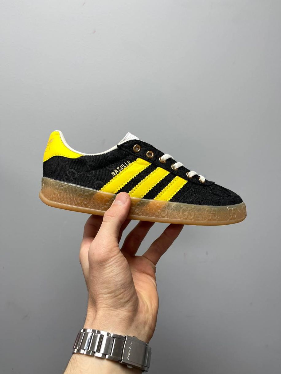 Кеди Adidas Gucci x Gazelle Black GG Monogram 3207 фото