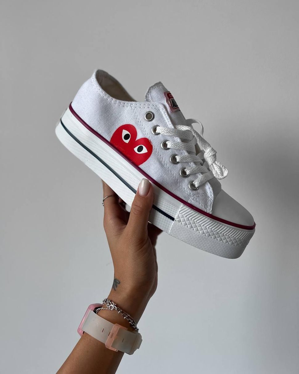 Кеди Comme Des Garçons Play White Low 4761 фото