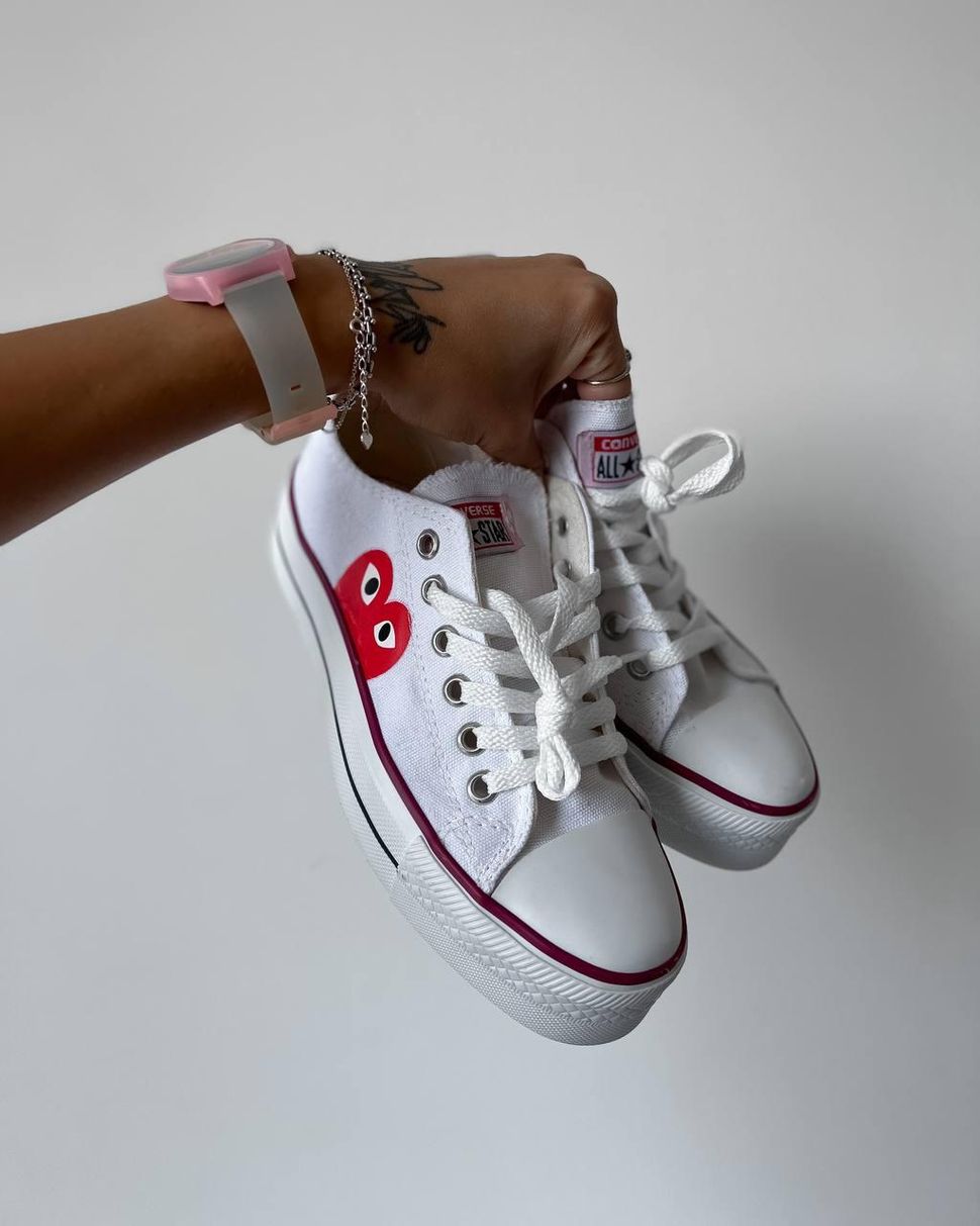 Кеди Comme Des Garçons Play White Low 4761 фото