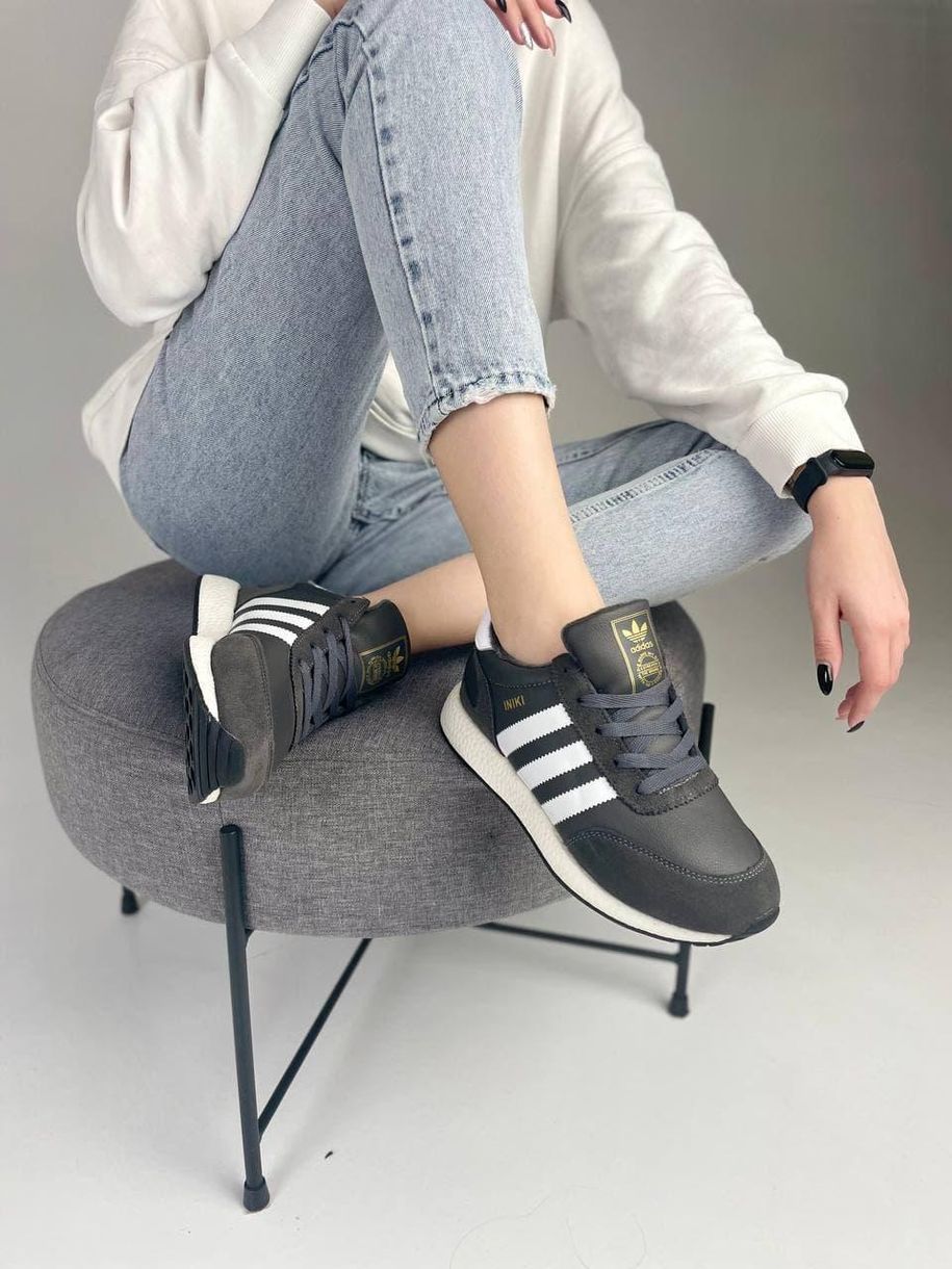 Зимние Кроссовки Adidas Iniki Grey White 6239 фото