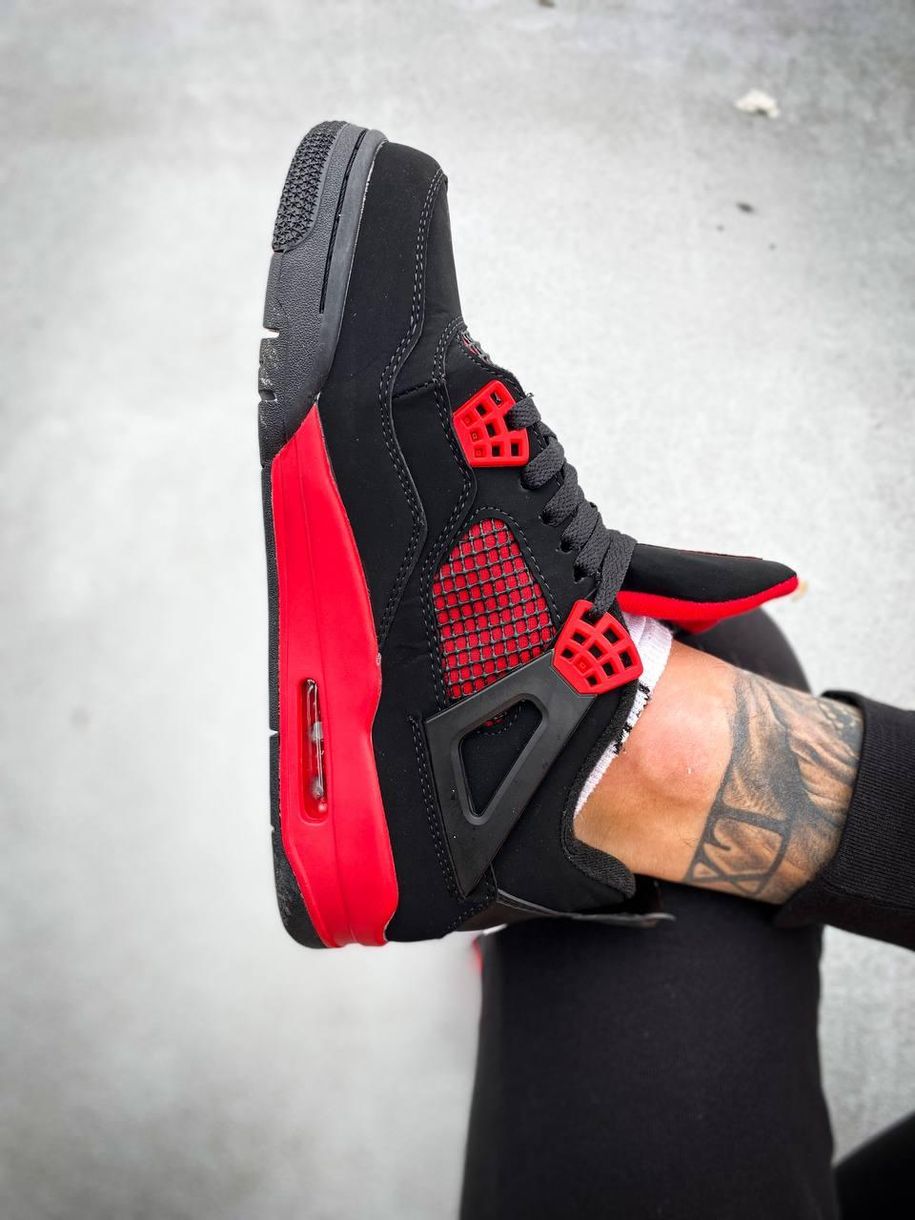 Баскетбольные кроссовки Nike Air Jordan Retro 4 Black Red 6546 фото