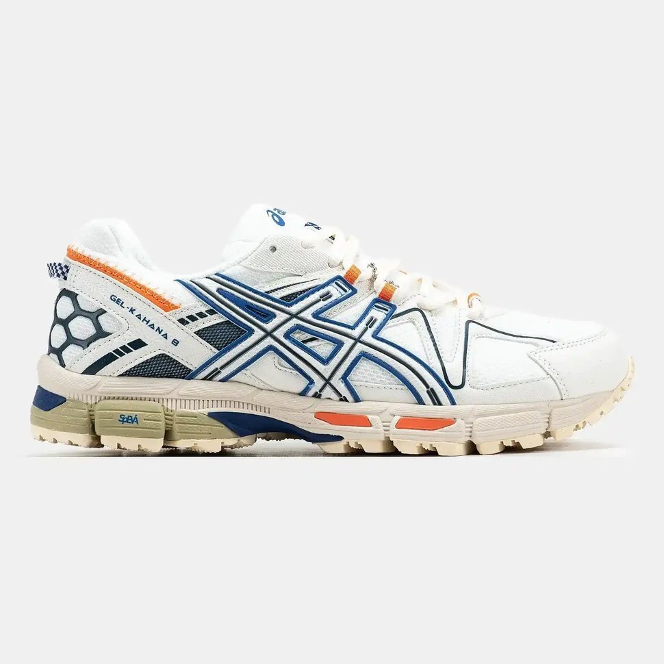 Asics Gel-Kahana 8 White Navy Orange