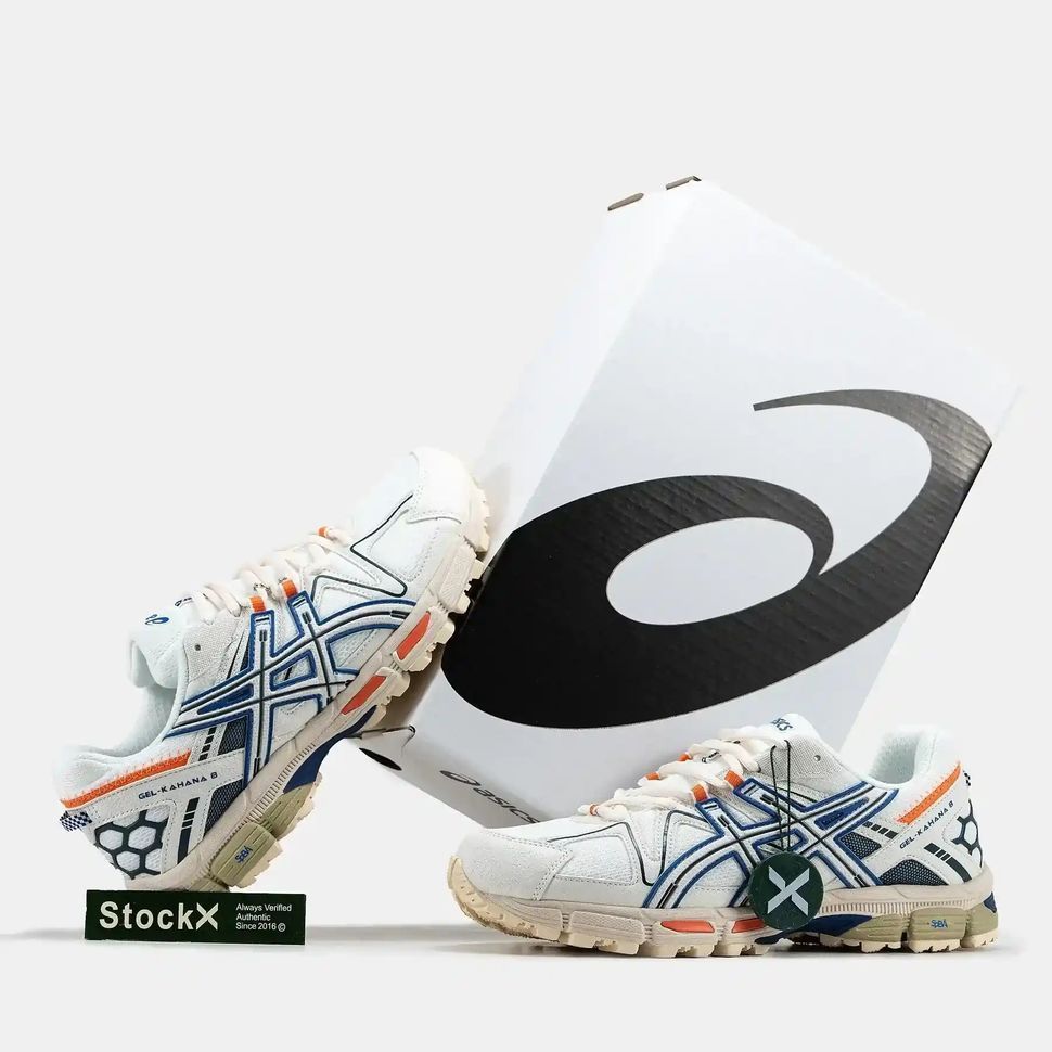 Asics Gel-Kahana 8 White Navy Orange