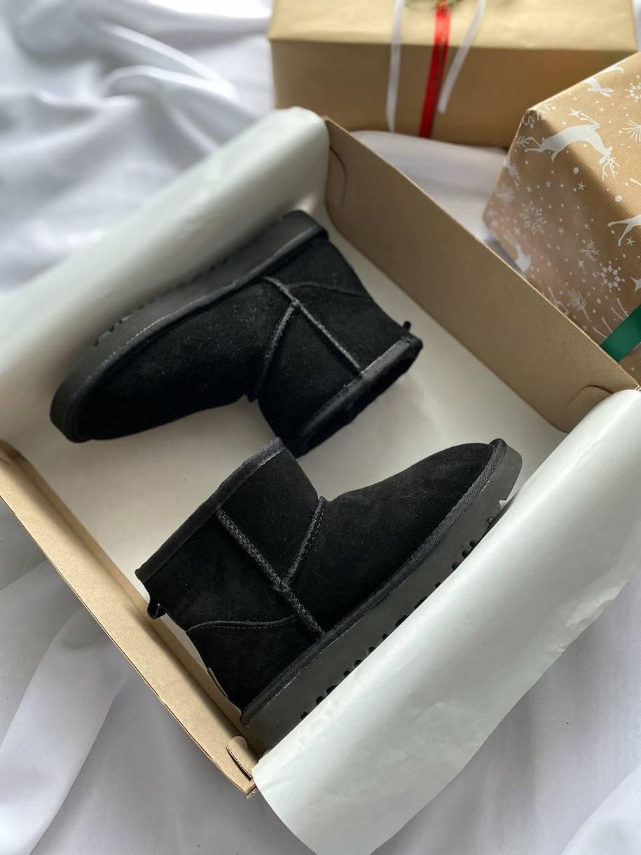 Зимові чоботи Ugg Mini Black Suede 6470 фото