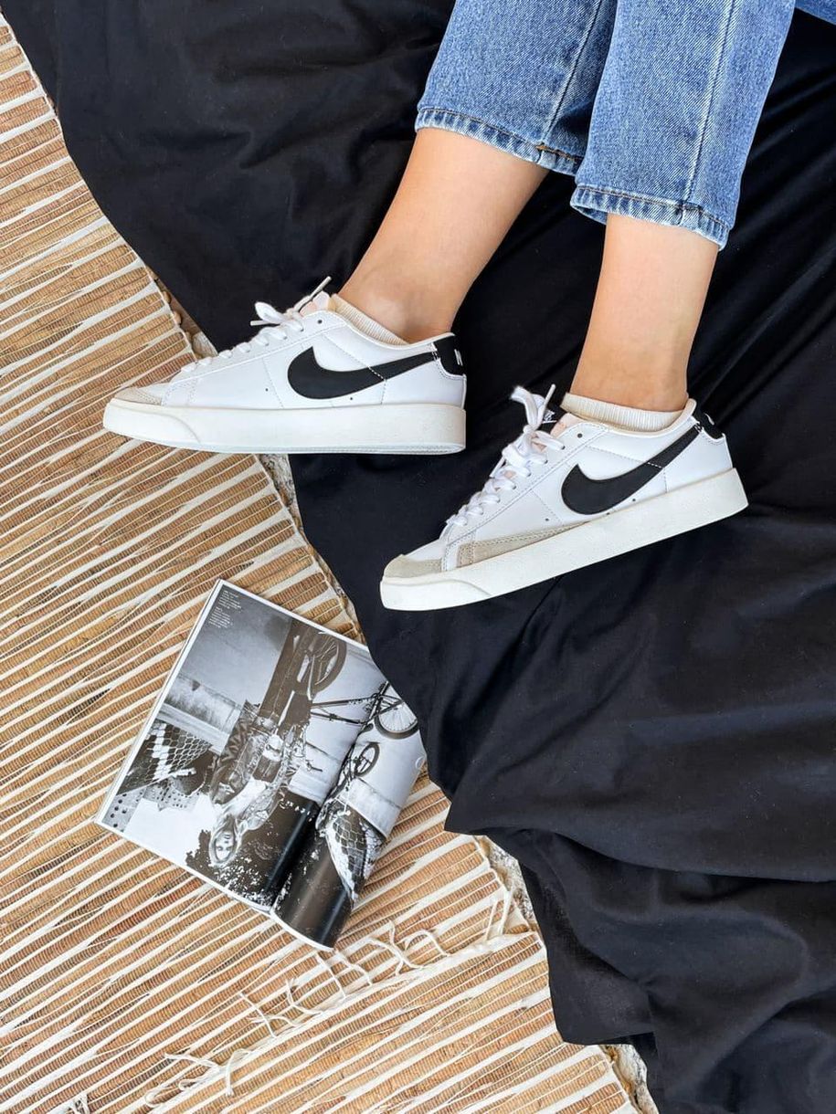 Кроссовки Nike Blazer White White Black Grey 5752 фото