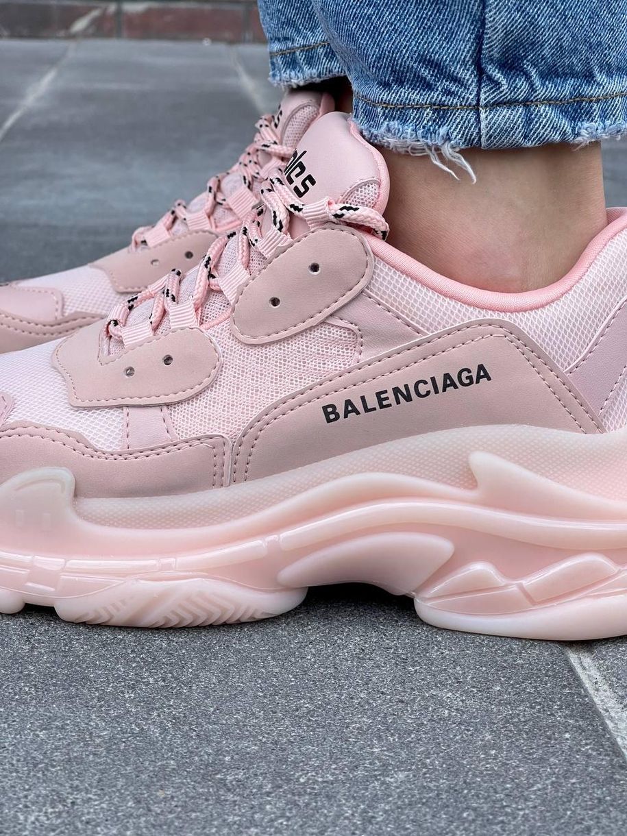 Кросівки Balenciaga Triple S Clear Sole Pink v2 3477 фото