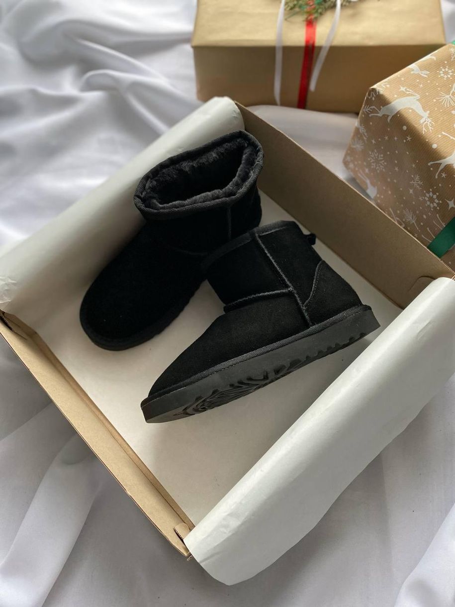 Зимові чоботи Ugg Mini Black Suede 6470 фото