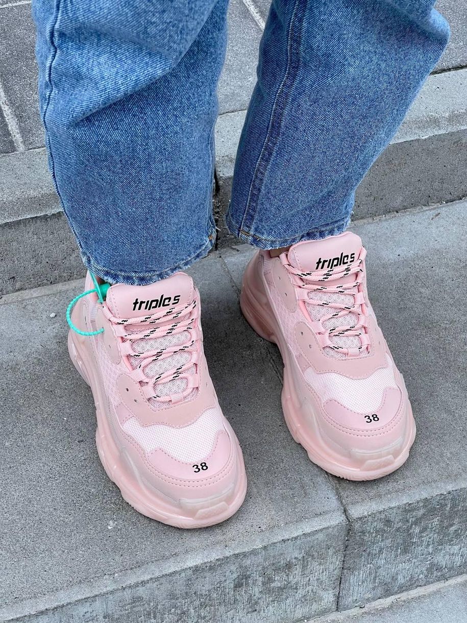 Кросівки Balenciaga Triple S Clear Sole Pink v2 3477 фото