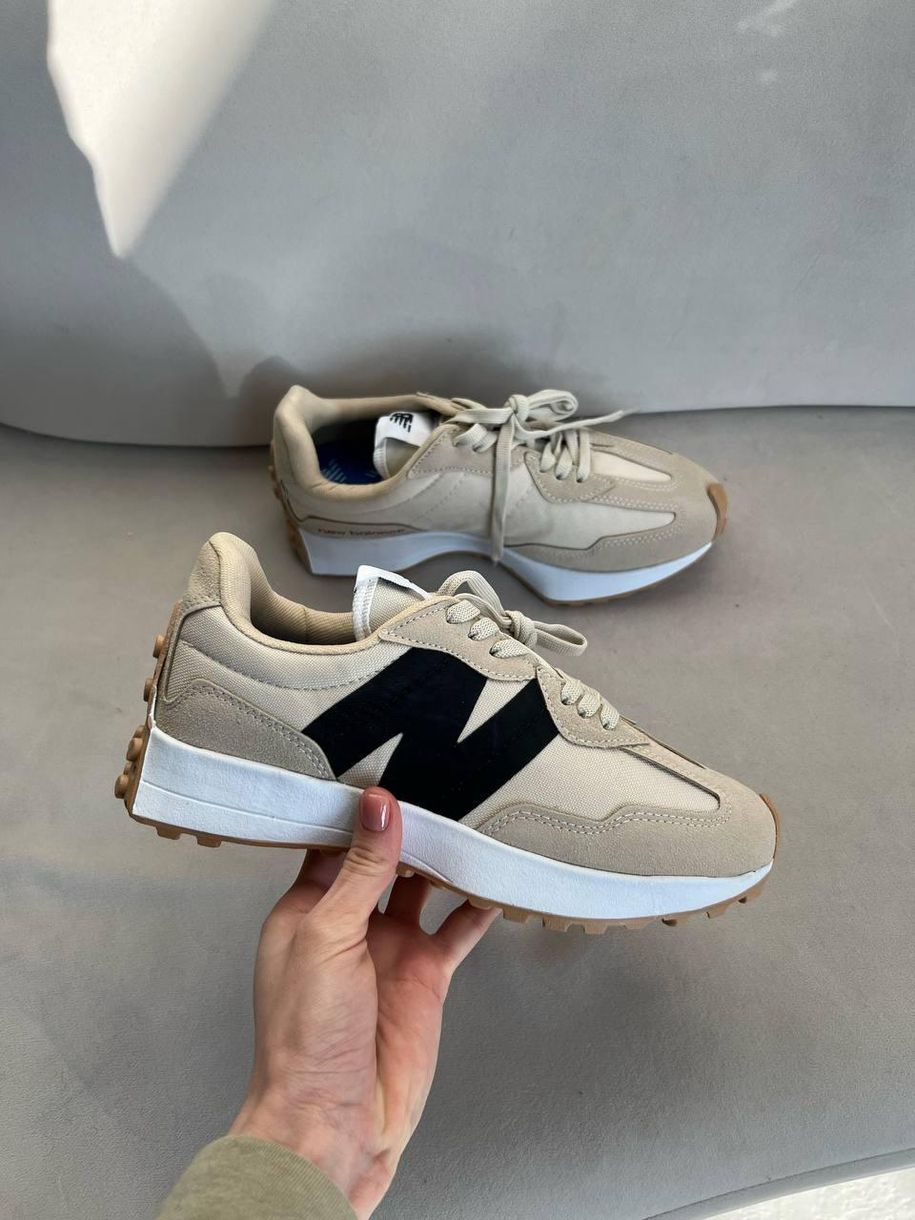 Кросівки New Balance 327 Beige Black Logo 3743 фото