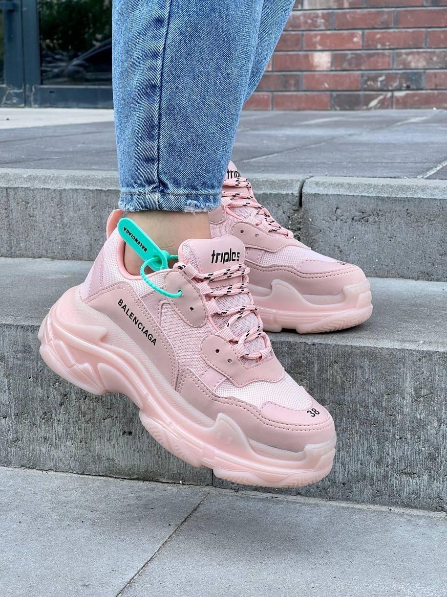 Кросівки Balenciaga Triple S Clear Sole Pink v2 3477 фото