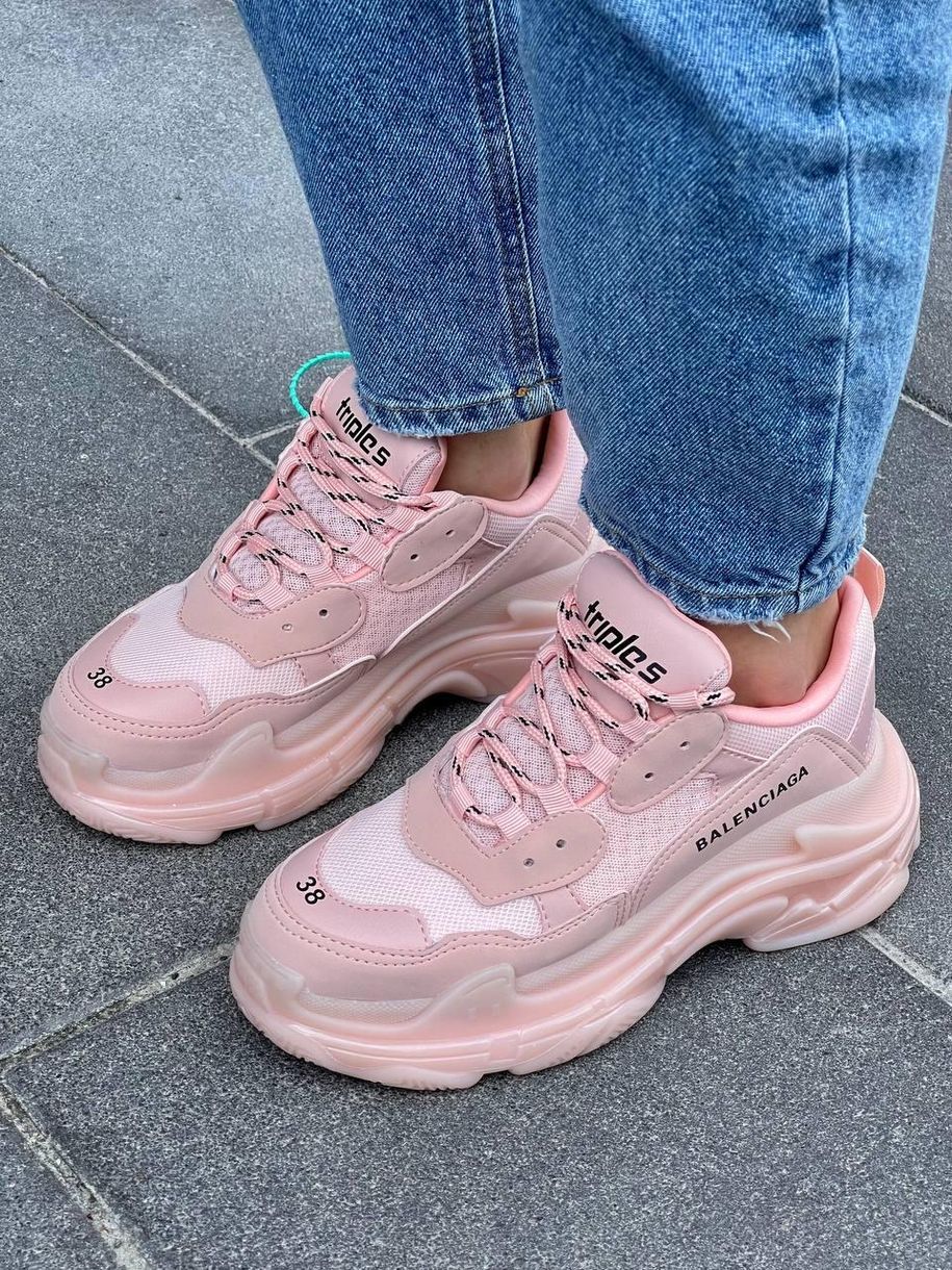 Кросівки Balenciaga Triple S Clear Sole Pink v2 3477 фото