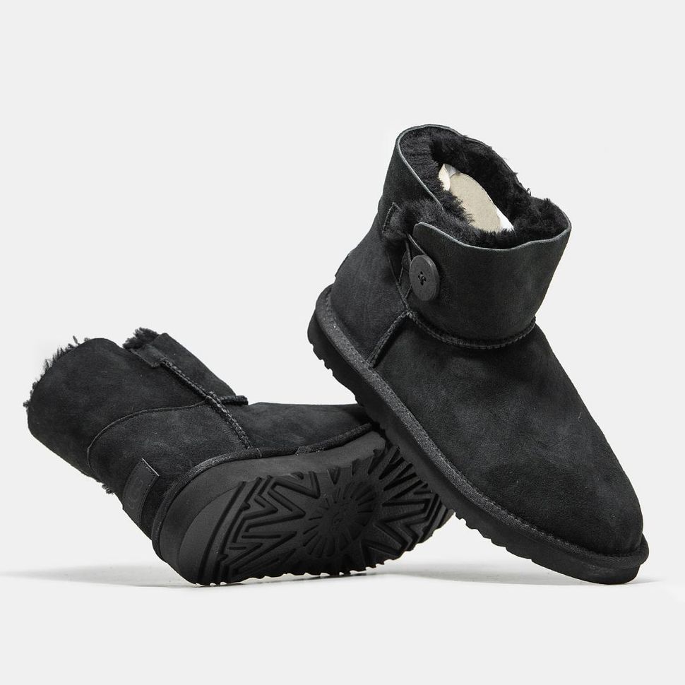 Зимові чоботи UGG Mini Bailey Button Black Premium 9760 фото