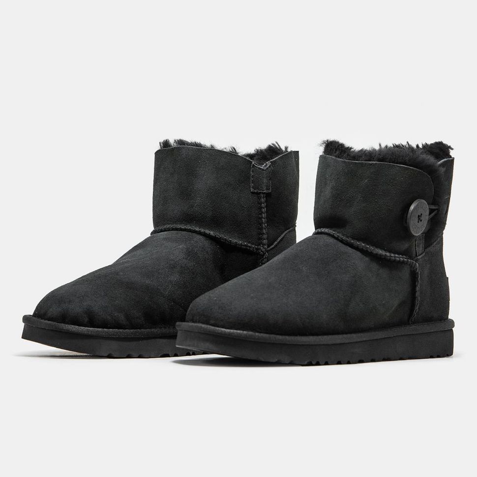 Зимові чоботи UGG Mini Bailey Button Black Premium 9760 фото