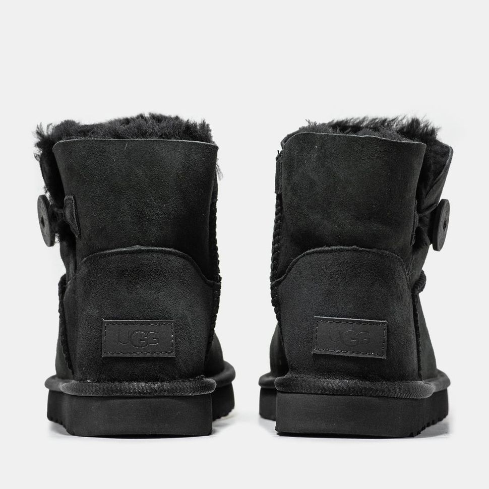 Зимові чоботи UGG Mini Bailey Button Black Premium 9760 фото