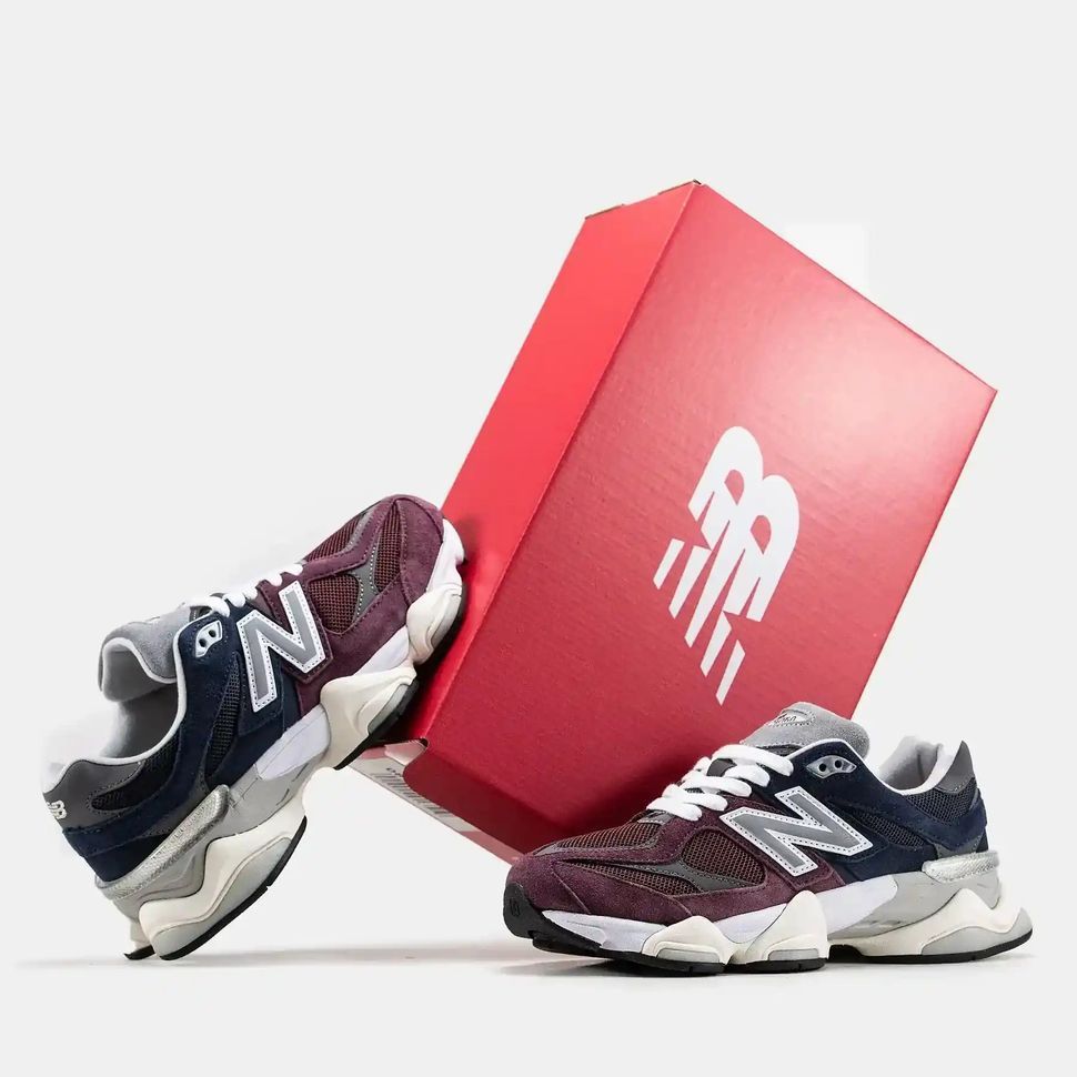 New Balance 9060 Burgundy Navy Grey