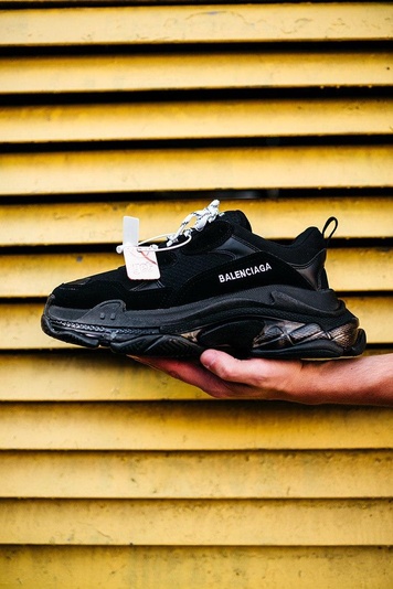 Кросівки Balenciaga Triple S Clear Sole Black «White Logo» 3454 фото