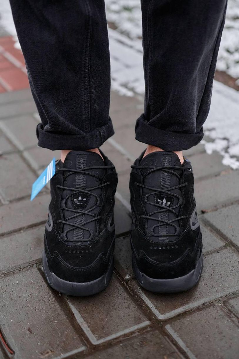 Зимові Кросівки Adidas Streetball Black Fur 10057 фото