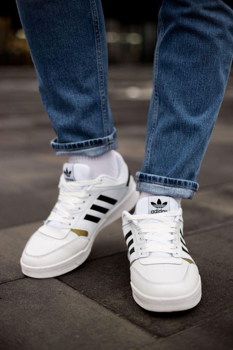 Кроссовки Adidas Drop Step Low White Black Gold 2926 фото