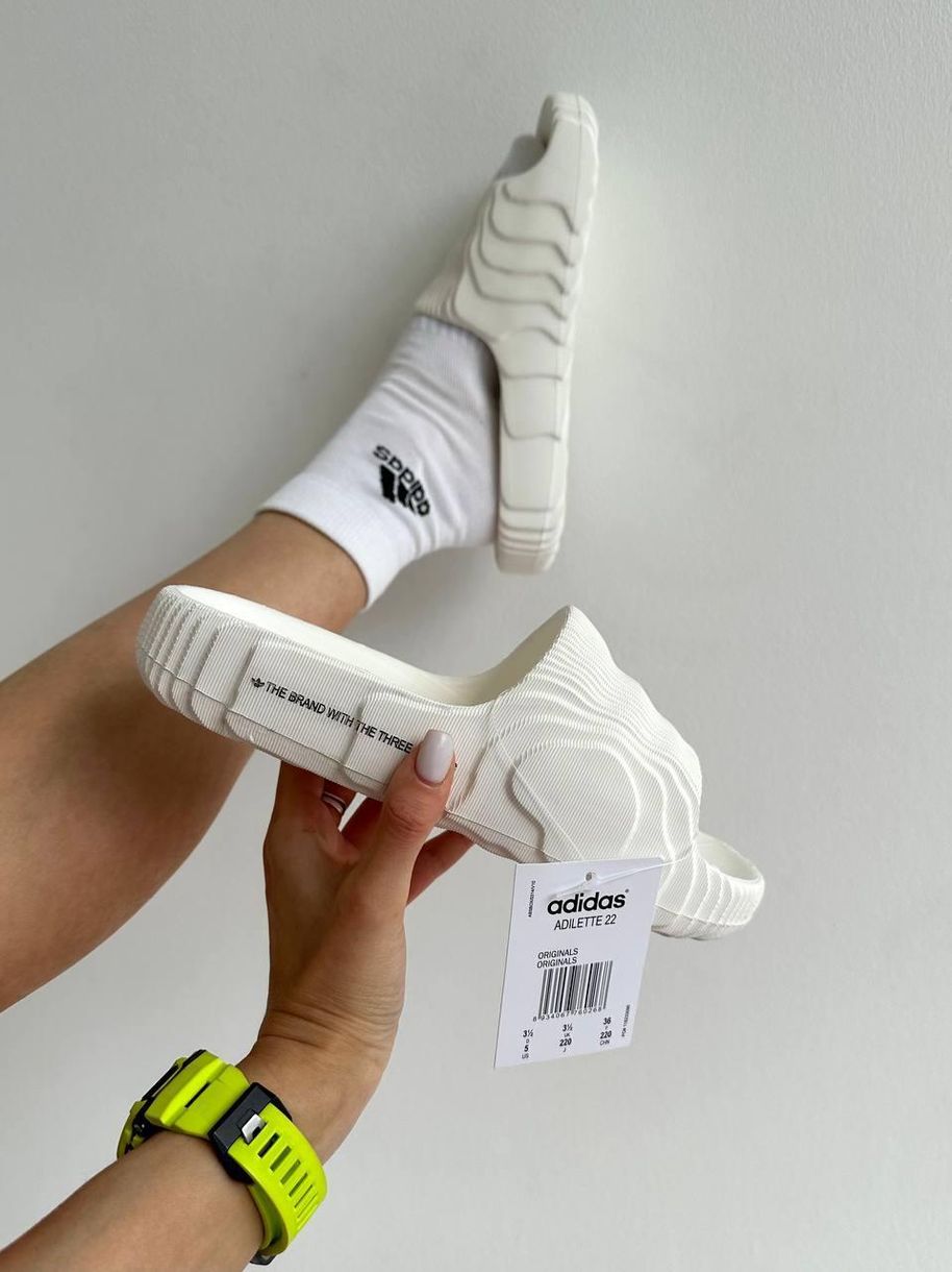 Шльопанці Adidas Adilette White Slides 9187 фото