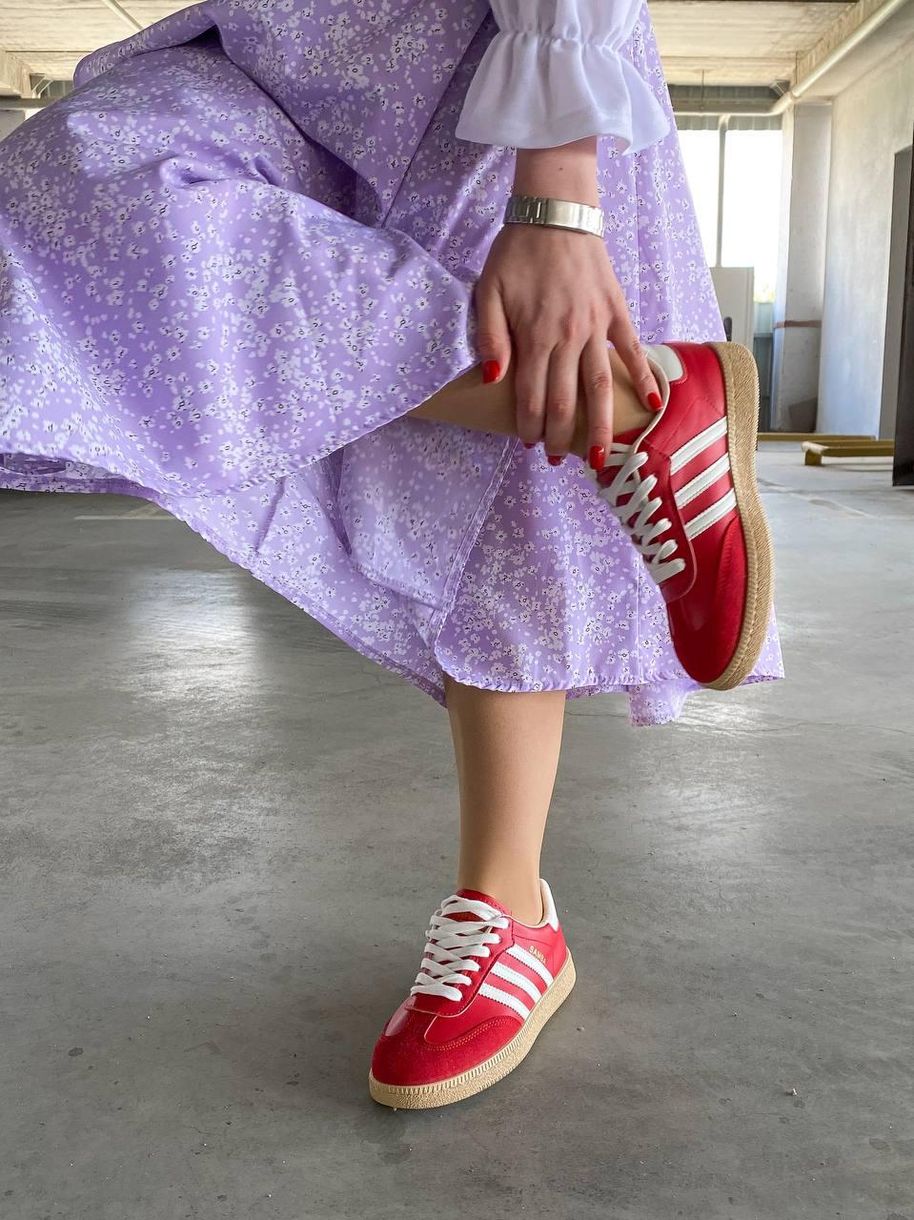 Кеди Adidas Samba Red White 9125 фото