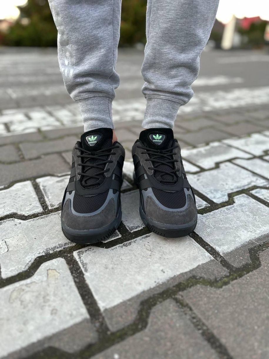 Зимові Кросівки Adidas Niteball Grey Black Winter Fur 10006 фото