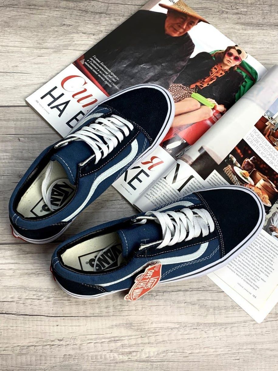 Кеди Vans Old Skool Navy Blue White 5180 фото