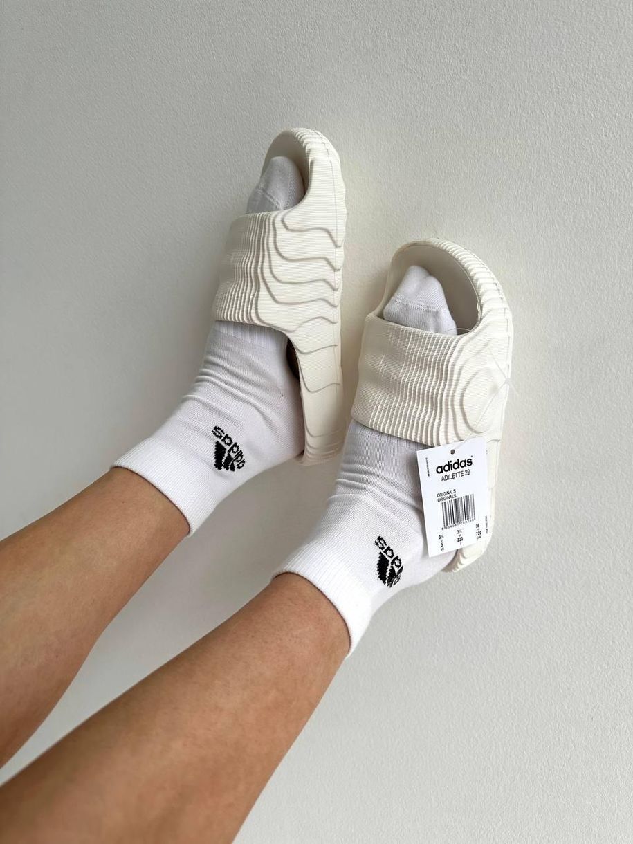 Шльопанці Adidas Adilette White Slides 9187 фото