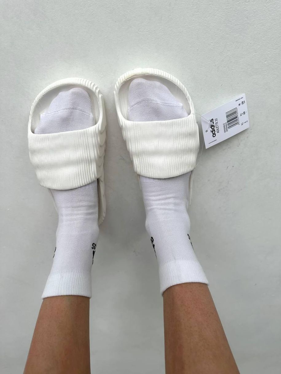 Шльопанці Adidas Adilette White Slides 9187 фото