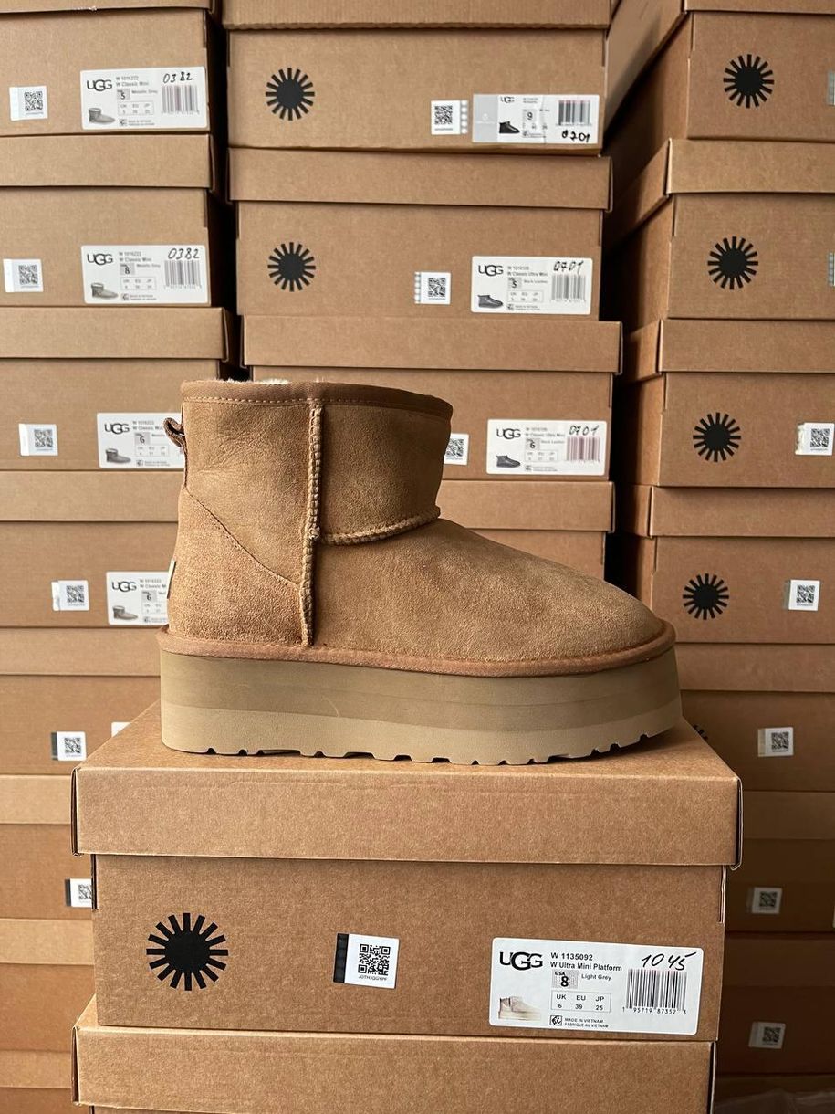 Зимові чоботи Ugg Mini Platform Chestnut 9907 фото