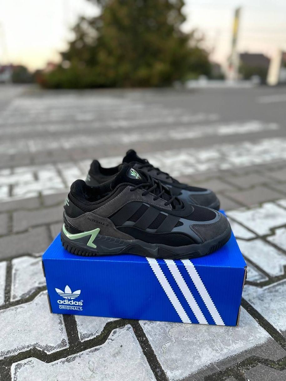 Зимові Кросівки Adidas Niteball Grey Black Winter Fur 10006 фото