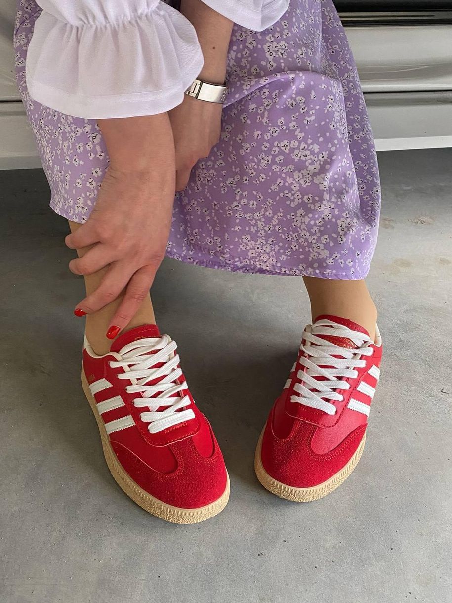 Кеди Adidas Samba Red White 9125 фото