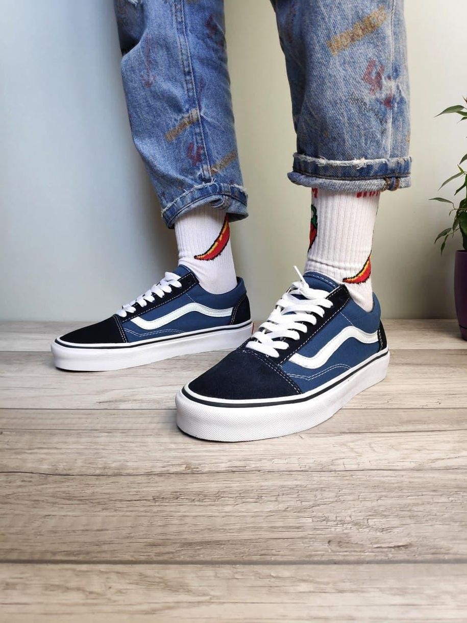 Кеди Vans Old Skool Navy Blue White 5180 фото