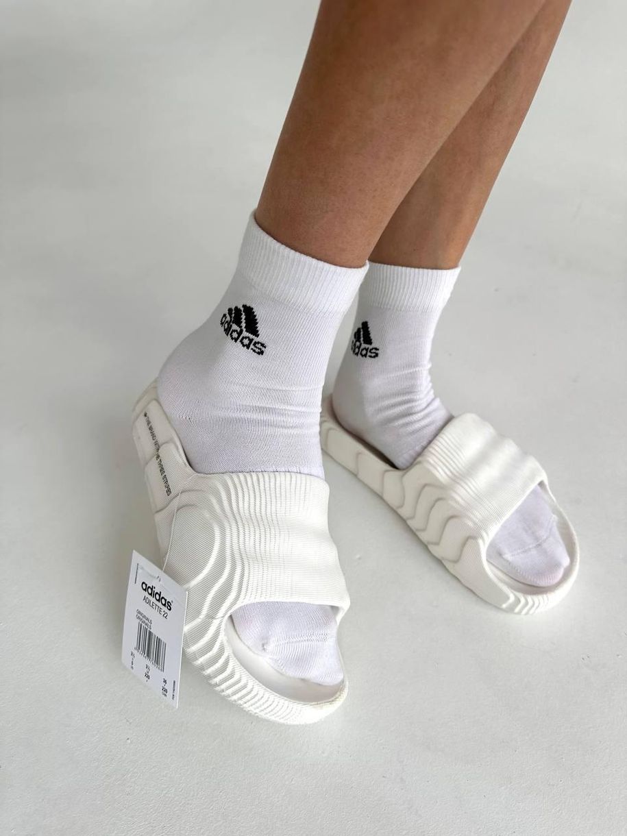 Шльопанці Adidas Adilette White Slides 9187 фото