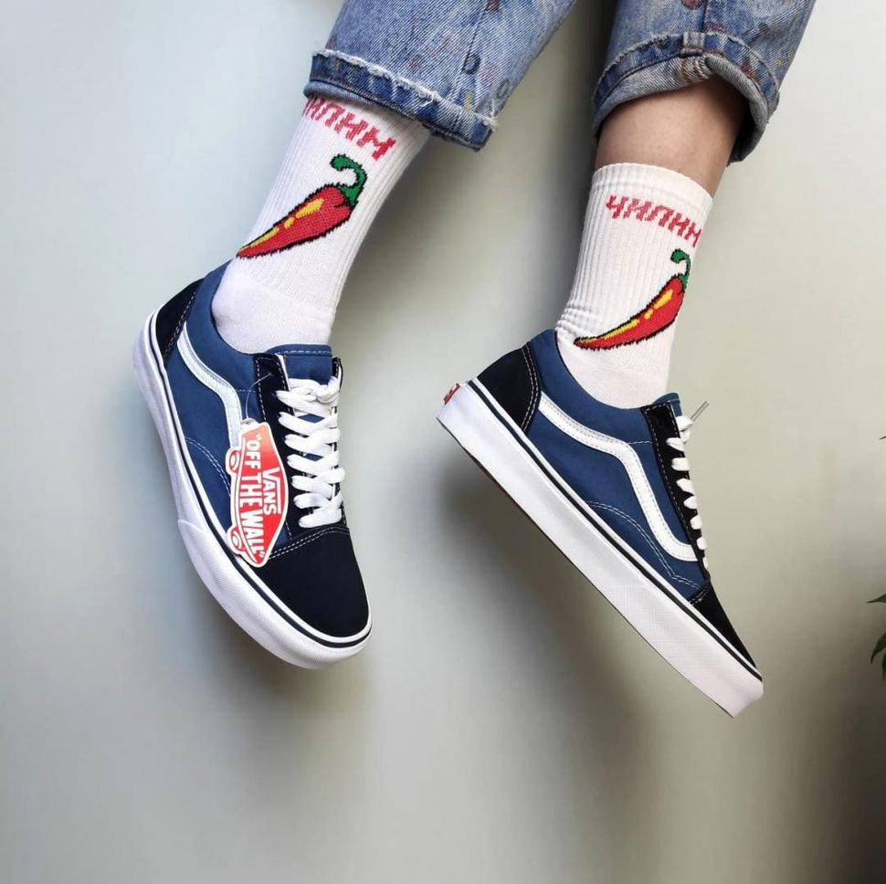 Кеди Vans Old Skool Navy Blue White 5180 фото